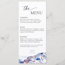 Santorini Griechenland Hochzeitsommer Menükarte