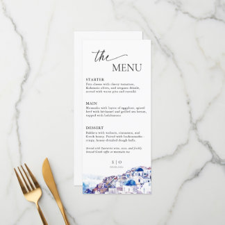 Santorini Griechenland Hochzeitsommer Menükarte