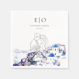 Santorini Griechenland Hochzeitsommer Serviette