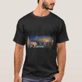 Santorini Griechenland Ia Panorama Sunset Windmill T-Shirt (Vorderseite)