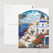 Santorini Griechenland Imitats Mosaic Arch, griech Postkarte (Vorne/Hinten)