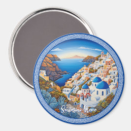 Santorini Griechenland Insel Malerei | Reisekunst Magnet