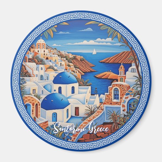 Santorini Griechenland Insel Meeresmalerei | Reise Magnet (Vorne)