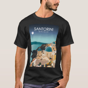 Santorini Griechenland Insel Minimal Retro Ägäisch T-Shirt