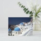 Santorini Griechenland Insel Sunny Postcard Postkarte (Stehend Vorderseite)