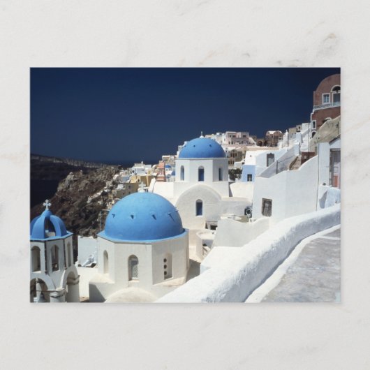 Santorini Griechenland Insel Sunny Postcard Postkarte (Vorderseite)