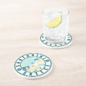 Santorini Griechenland Insel Vintage Reise Souveni Getränkeuntersetzer (Seite)