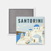 Santorini Griechenland Insel Vintage Reise Souveni Magnet (Vorderseite/Rückseite)