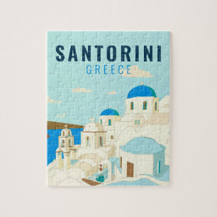 Santorini Griechenland Insel Vintage Reise Souveni Puzzle