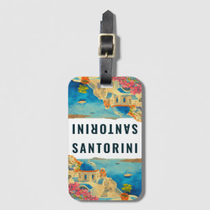Santorini Griechenland Insel Wasserfarbenreise Sou Gepäckanhänger