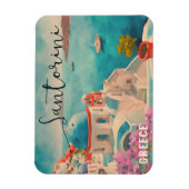 Santorini Griechenland Insel Wasserfarbenreise Sou Magnet (Vertikal)