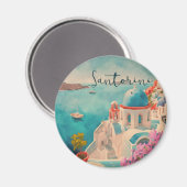 Santorini Griechenland Insel Wasserfarbenreise Sou Magnet (Vorderseite/Rückseite)