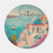 Santorini Griechenland Insel Wasserfarbenreise Sou Magnet (Vorne)