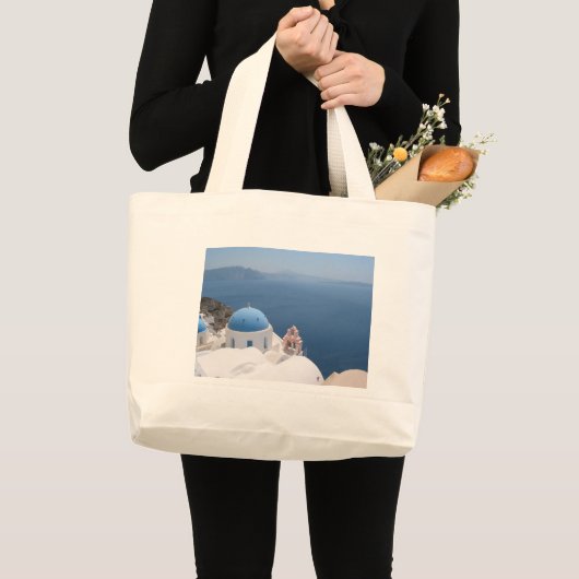 Santorini Griechenland Jumbo Stoffbeutel (Vorderseite (Produkt))