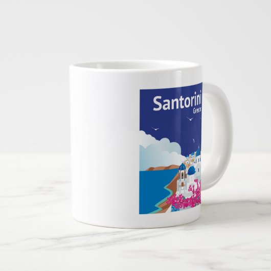 Santorini Griechenland Jumbo-Tasse (Vorderseite Rechts)