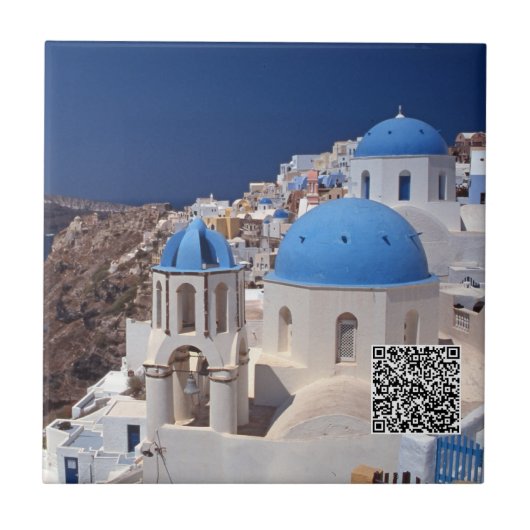 Santorini Griechenland Keramik Tile Fliese (Vorderseite)