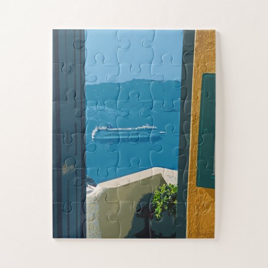 Santorini, Griechenland Kreuzfahrtschiff Puzzle (Vertikal)