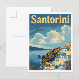 Santorini Griechenland Kunst, Dichtung und Musik Postkarte