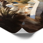 Santorini Griechenland Landschaft Reisen Kunst dru Poster (Ecke)