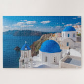 Santorini Griechenland Landschaftliche Kirche Jigs Puzzle (Horizontal)