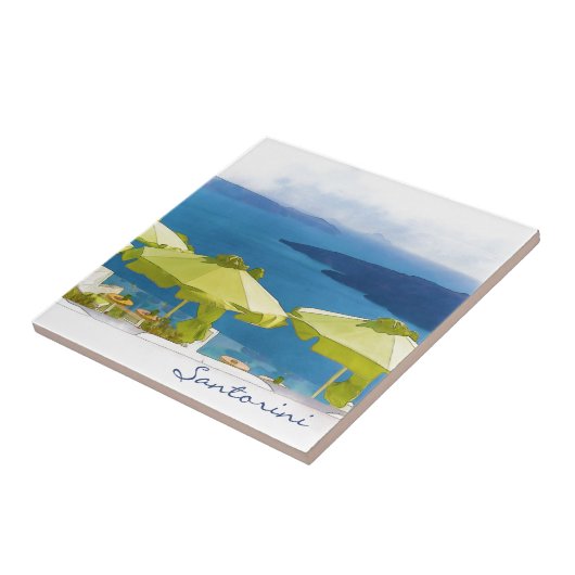 Santorini Griechenland Malerei Fliese (Seite)