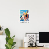 Santorini Griechenland Malerei Poster (Heimbüro)