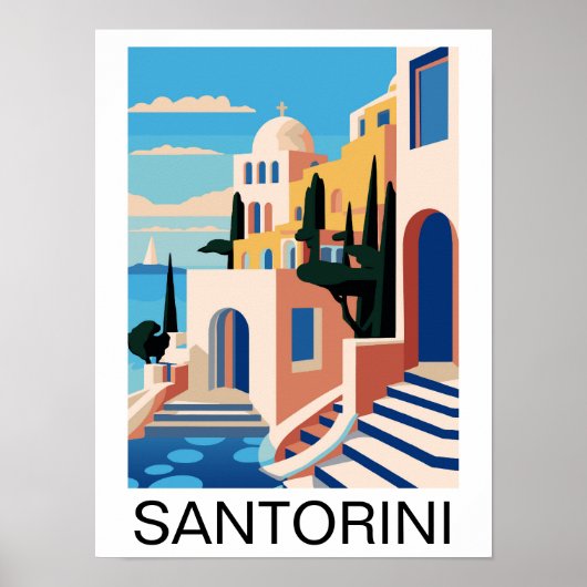 Santorini Griechenland Malerei Poster (Vorne)