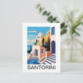 Santorini Griechenland Malerei Postkarte (Stehend Vorderseite)