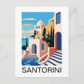 Santorini Griechenland Malerei Postkarte (Vorderseite)