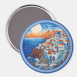 Santorini Griechenland Malerei | Reisekunst Magnet