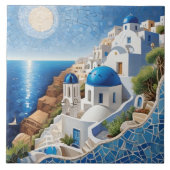 Santorini Griechenland Mixed Media Mosaik - Griech Fliese (Vorderseite)