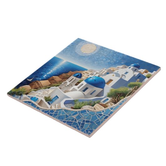 Santorini Griechenland Mixed Media Mosaik - Griech Fliese (Seite)