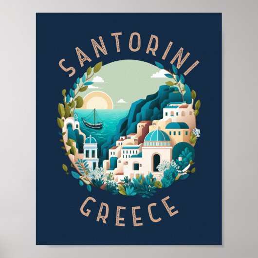 Santorini Griechenland Not leidender Kreis Poster (Vorne)