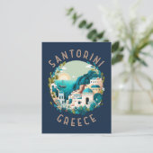 Santorini Griechenland Not leidender Kreis Postkarte (Stehend Vorderseite)