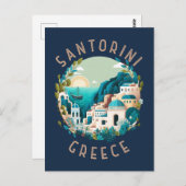 Santorini Griechenland Not leidender Kreis Postkarte (Vorne/Hinten)