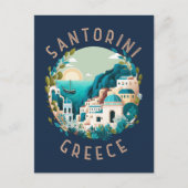 Santorini Griechenland Not leidender Kreis Postkarte (Vorderseite)
