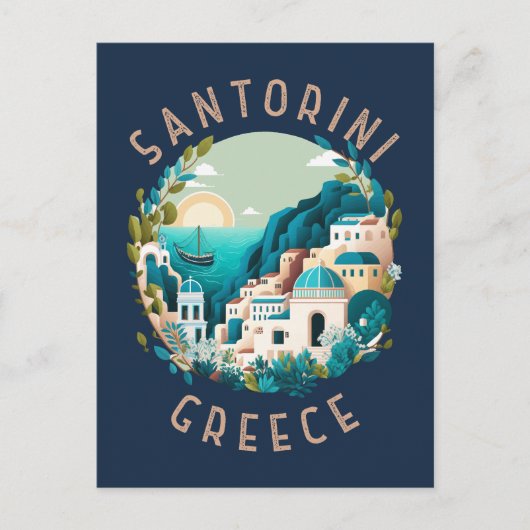Santorini Griechenland Not leidender Kreis Postkarte (Vorderseite)
