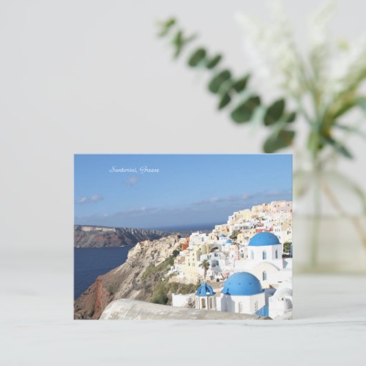 Santorini, Griechenland, Postcard. Insel, Postkarte (Stehend Vorderseite)