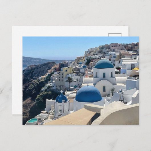 Santorini Griechenland Postkarte (Vorne/Hinten)