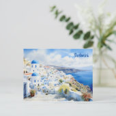 Santorini Griechenland Postkarte (Stehend Vorderseite)