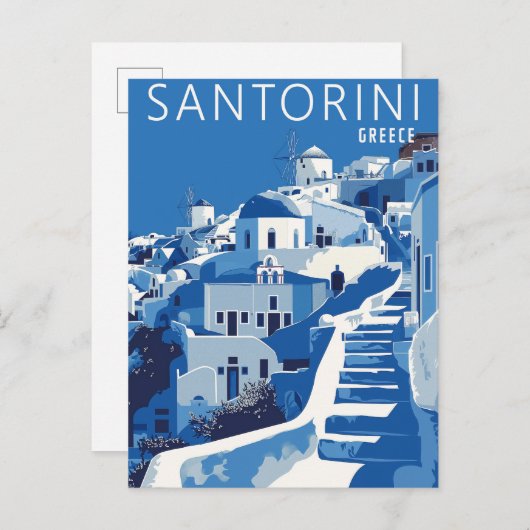 Santorini Griechenland Postkarte (Vorne/Hinten)