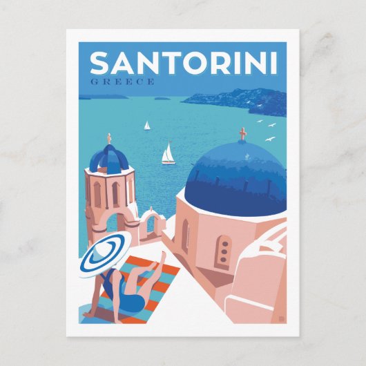 Santorini, Griechenland Postkarte (Vorderseite)