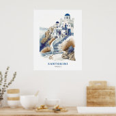Santorini Griechenland Reisen Art Poster (Küche)