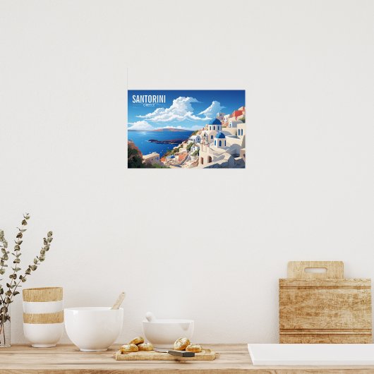 Santorini Griechenland Reisen | Griechische Insel  Poster (Küche)