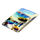 Santorini Griechenland Reisen Malerei Magnet (Linke Seite)