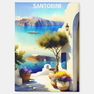 Santorini Griechenland Reisen Malerei Magnet