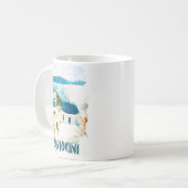 Santorini Griechenland Reisen Wasserfarbe Kaffeetasse (Vorderseite Links)