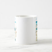 Santorini Griechenland Reisen Wasserfarbe Kaffeetasse (Mittel)