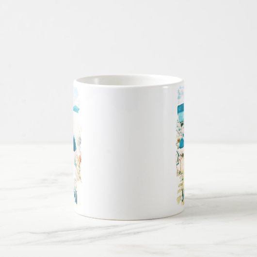Santorini Griechenland Reisen Wasserfarbe Kaffeetasse (Mittel)
