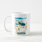 Santorini Griechenland Reisen Wasserfarbe Kaffeetasse (Links)